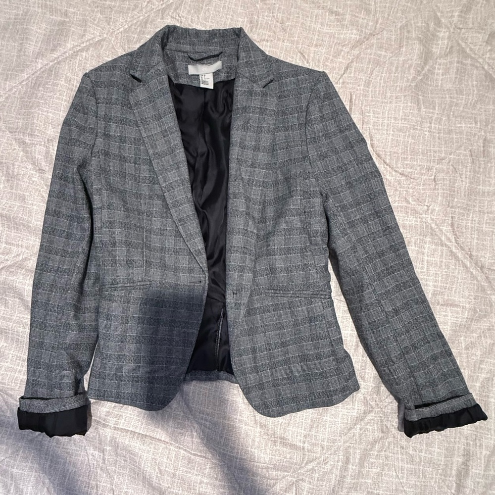 Gray Plaid Women’s Blazer